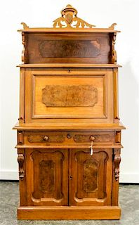 An American Victorian Walnut Desk