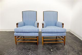 * A Pair of Contemporary Armchairs Height 38 1/2 inches.