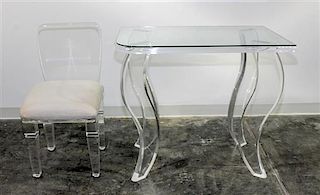 A Lucite Desk and Chair