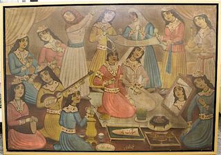 * A Painting Depicting a Wedding Scene 38 x 55 inches.