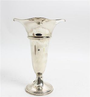 * An American Silver Trumpet Vase