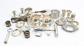 A Collection of Silver Table Articles, various countries and makers, comprising a set of twelve shell-form nut dishes, a F.B.
