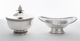 Two English Silver-Plate Table Articles, Ellis Baker Silver Co., and Oxford Silversmiths, comprising a bowl and a cup and cov