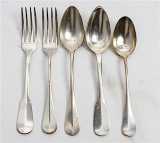 * A Collection of French Silver-Plate Flatware, Christofle et Cie, Paris, comprising three Old English dinner forks, two Fidd