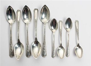 A Collection of American Silver Spoons, Towle Silversmiths, Newburyport, MA, Louis XIV pattern, comprising 18 citrus spoons a