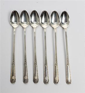 A Set of Six American Silver Iced Tea Spoons, Towle Silversmiths, Newburyport, MA, Louis XIV pattern.