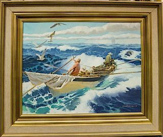 Robert Sticker, (American, 1922 - 2011), Fishermen, 1968