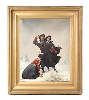 Henri van Seben, (Belgian, 1825-1913) , Snowball Fight