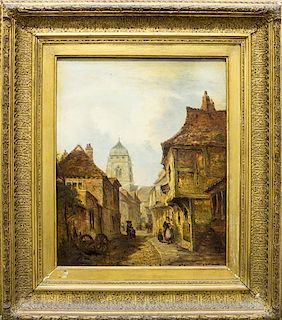 * Artist Unknown, (Continental School, 19th century), European Street Scene