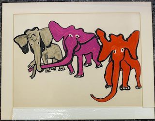 * Alexander Calder, (American, 1898-1976), Untitled (Elephants) from Our Unfinished Revolution