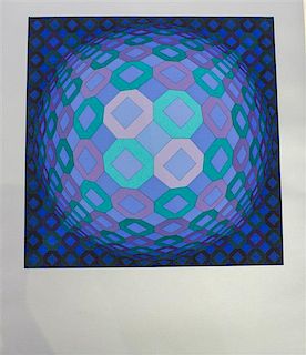 * Victor Vasarely, (French, 1906-1997), Untitled together with a poster of the 1972 Munich Olympics