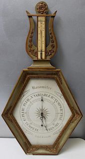 Antique French Barometer / Thermometer