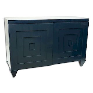 Contemporary Modern Lacquered Wood Serving Cabinet Console.