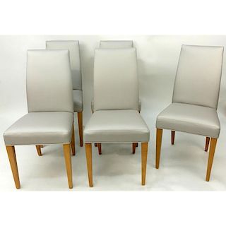 Set of Five (5) Modern Faux Leather Upholstered Dining Chairs.