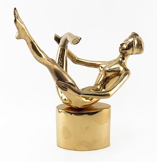 Retro Gilt Bronze Modern Sculpture "Nude Dancer".