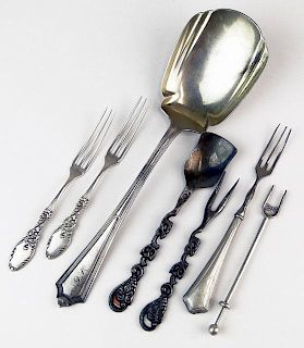 Seven (7) Vintage Sterling Silver Flatware Items Including Five (5) Small Forks, One (1) Small Spoon and One (1) Vintage Gorh