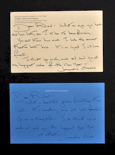 Jacqueline Kennedy Onassis Signed Note & Postcard