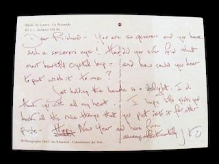 Jacqueline Kennedy Onassis Signed Postcard