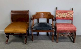 Lot Of 3 Antique Chairs .