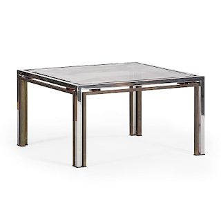 Mid-Century Modern Chrome and Glass Coffee Table