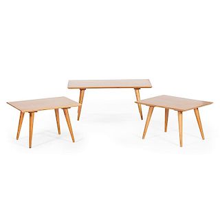 Mid-Century Modern Coffee Table and Pair of End Tables in Maple