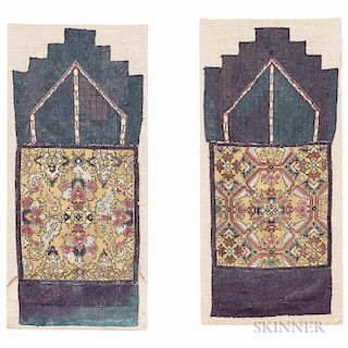 Pair of Moroccan Silk Needlepoint Panels