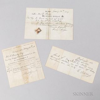 Three Mathew Brady Documents Relating to Selling the Gallery and Negatives