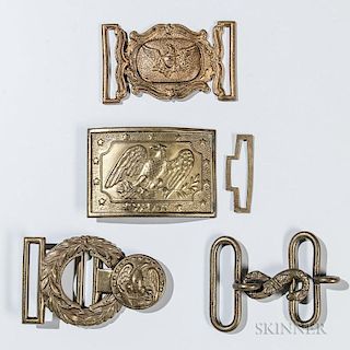 Four Two-piece Military Buckles