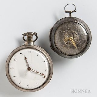 Two Silver English Verge Watches