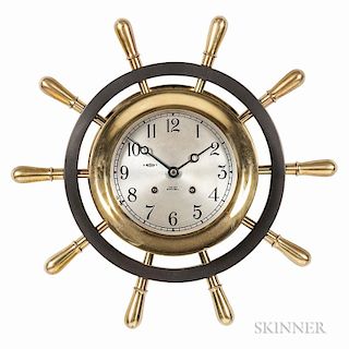 Chelsea Brass and Bronze Yacht Wheel Wall Clock