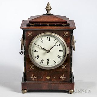 Brass-inlaid Mahogany Bracket Clock