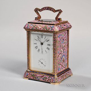 Pink Champleve Repeating Carriage Clock