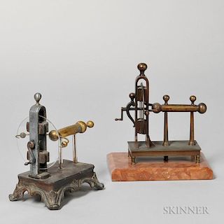 Two Miniature Ramsden-style Electrostatic Generator Models