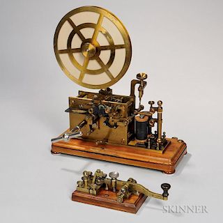 L.M. Ericsson & Co. Clockwork Telegraph Register and Key