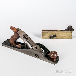 Stanley No. 10 Carriage Maker's Rabbet Plane and a Brass Rabbet Plane
