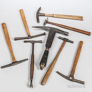 Eight 19th Century Hammers