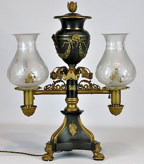J & I Cox New York Argand Table Lamp