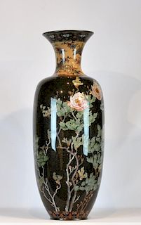 Large Japanese Cloisonne Baluster Vase
