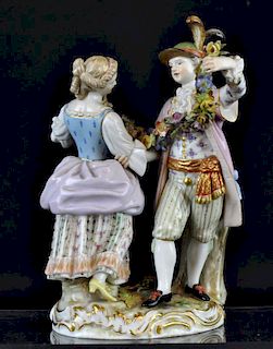 19th C.Meissen Porcelain Dancing Couple Figurine