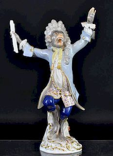 19th C. Meissen Monkey Band Conductor