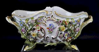 19th C. Meissen Large Oval Reticulated Porcelain B