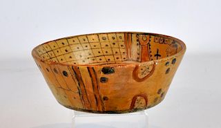 Pre-Columbian Hand Painted Pottery Bowl