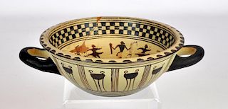 Antique Grecian Pottery with Geometric Designs