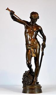 Large Antonin Mercie Bronze of David & Slain Golia