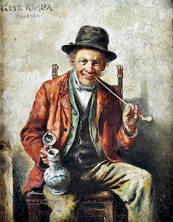 Gustav Kohler "Portrait of a Gentleman & His Pipe"