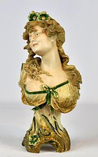 Austrian Wein-Teplitz Porcelain Bust of a Woman