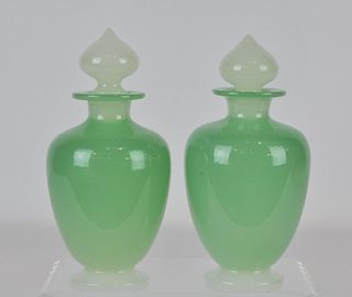 Pr. Steuben Jadeite Perfume Bottles