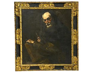 "A Philosopher" Manner of Jusepe de Ribera O/C