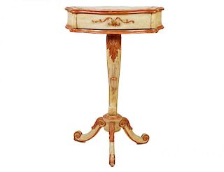 Italian 20th C. Painted Demi-Lune Side Table