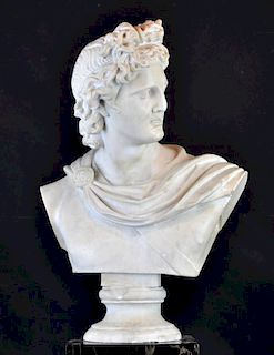 Grand Tour White Marble Bust of Augustus
